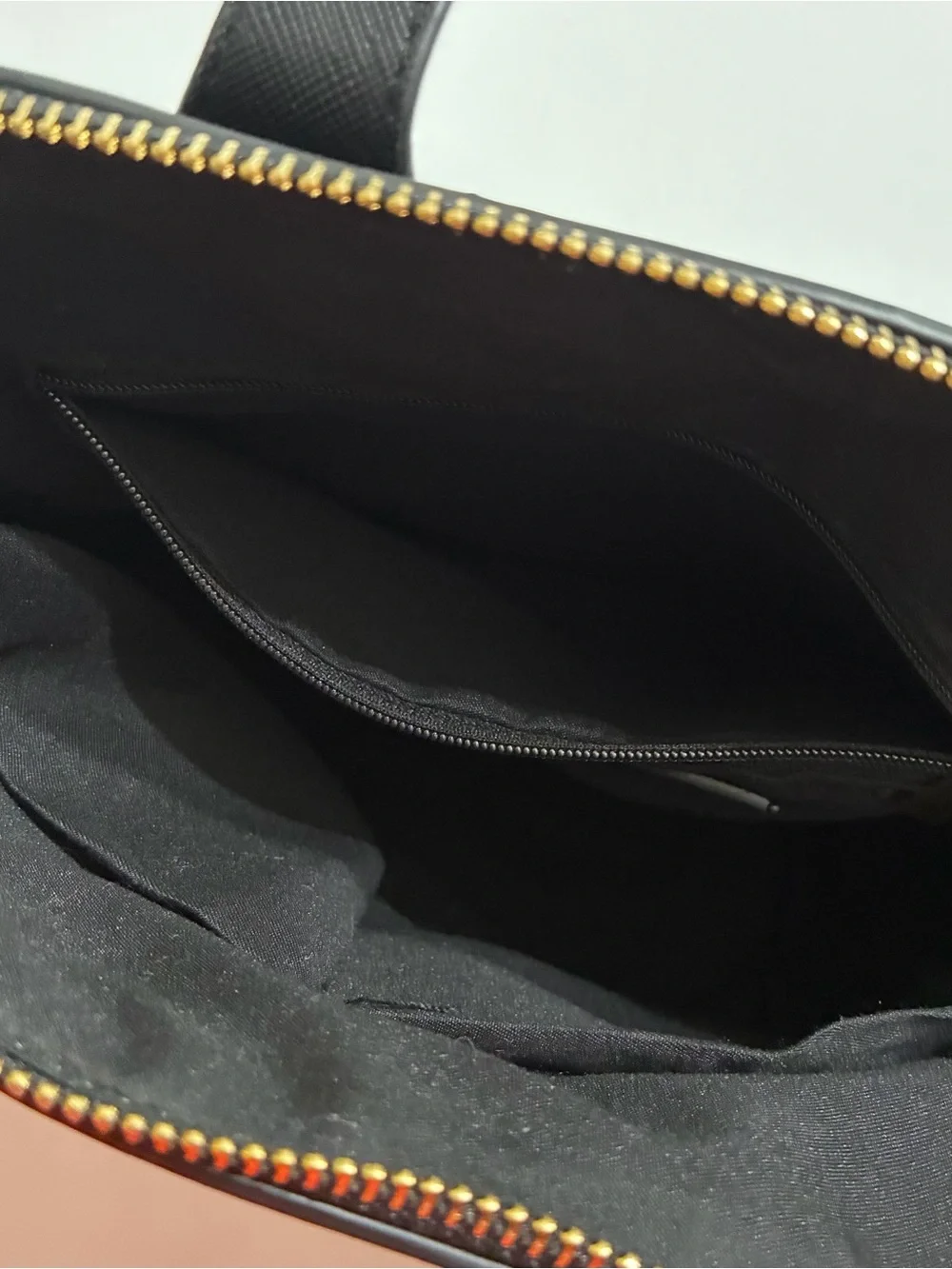 Catherine Malandrino Black Satchel with Gold Chain Detail